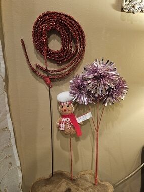 Ashland Red and Pink Holiday Pick Set with Snowman Accent